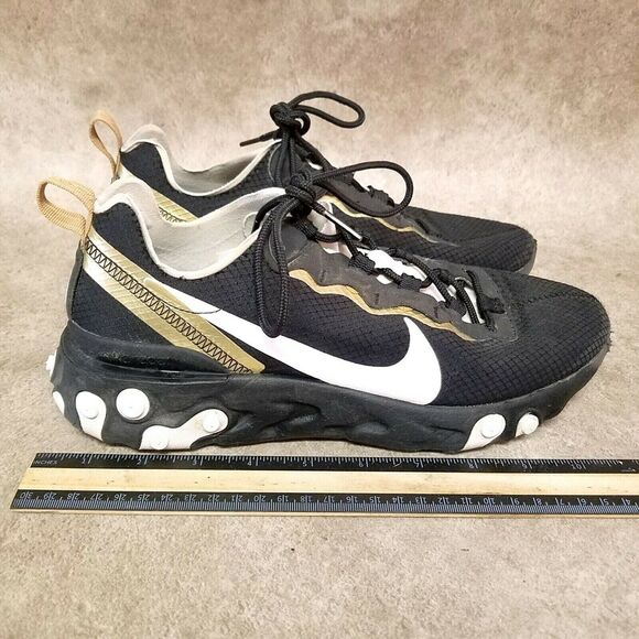 Nike Mens React Element 5S SE CT1590-001 Size 8.5 Black Gold Athletic Sneakers main image 4